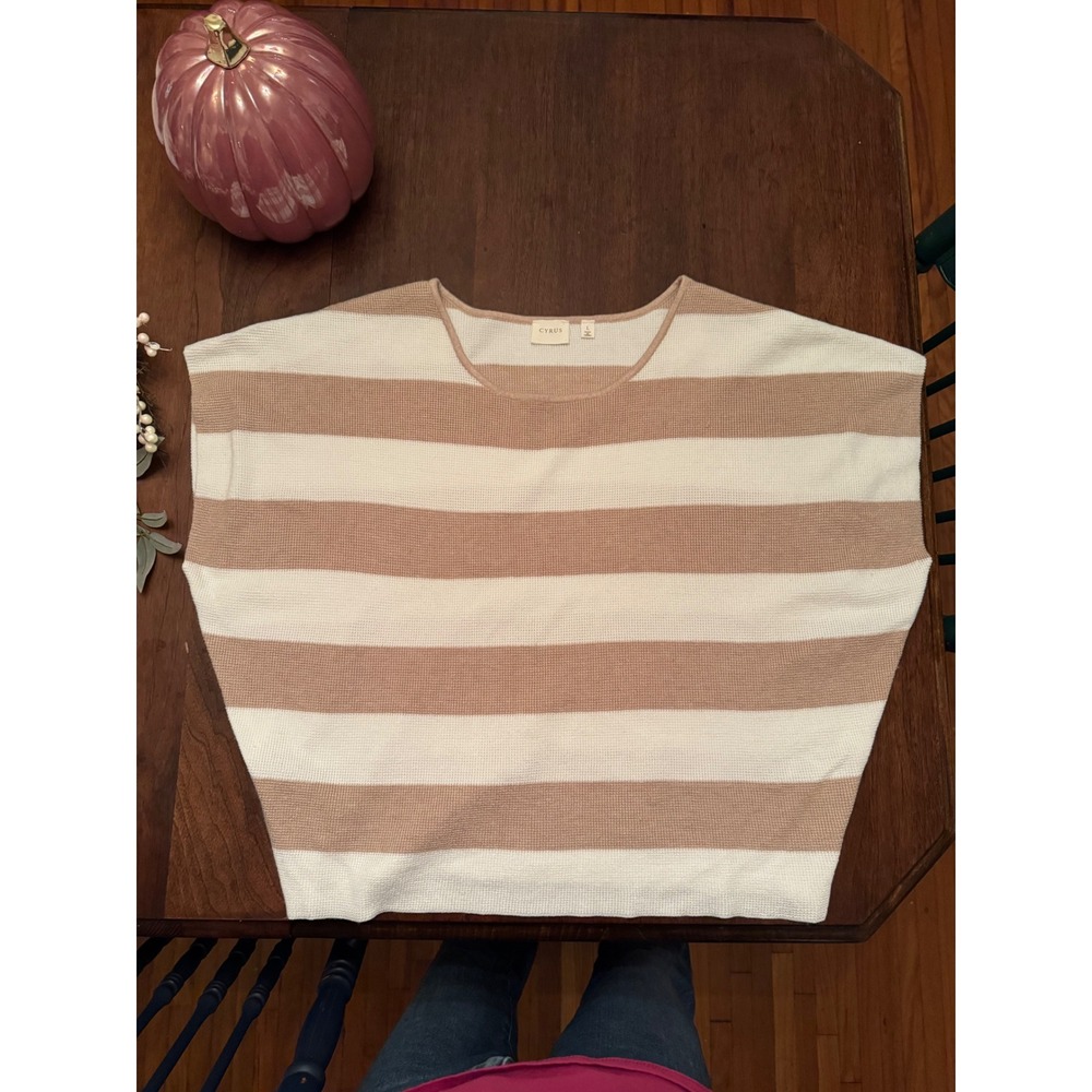 Cyrus striped‎ crewneck sweater.